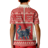 Yule Cat And Yule Lads Kid Polo Shirt Cute Retro Style - Wonder Print Shop