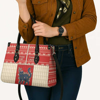 Yule Cat And Yule Lads Leather Bag Cute Retro Style - Wonder Print Shop