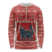 Yule Cat And Yule Lads Long Sleeve Shirt Cute Retro Style - Wonder Print Shop