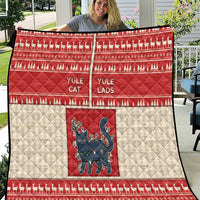 Yule Cat And Yule Lads Quilt Cute Retro Style - Wonder Print Shop