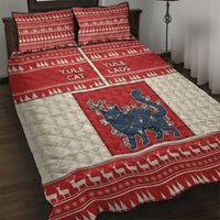 Yule Cat And Yule Lads Quilt Bed Set Cute Retro Style - Wonder Print Shop