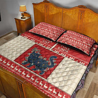 Yule Cat And Yule Lads Quilt Bed Set Cute Retro Style - Wonder Print Shop