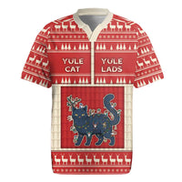 Yule Cat And Yule Lads Rugby Jersey Cute Retro Style - Wonder Print Shop
