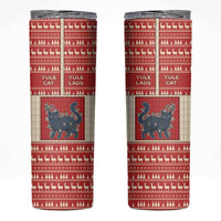 Yule Cat And Yule Lads Skinny Tumbler Cute Retro Style - Wonder Print Shop