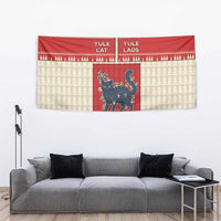 Yule Cat And Yule Lads Tapestry Cute Retro Style - Wonder Print Shop