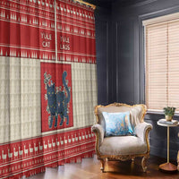 Yule Cat And Yule Lads Window Curtain Cute Retro Style - Wonder Print Shop