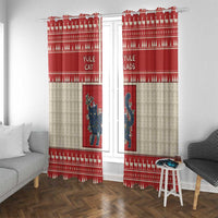 Yule Cat And Yule Lads Window Curtain Cute Retro Style - Wonder Print Shop