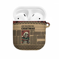 Skull Christmas AirPods Case Newspaper Retro Style - Wonder Print Shop