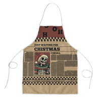 Skull Christmas Apron Newspaper Retro Style - Wonder Print Shop