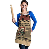 Skull Christmas Apron Newspaper Retro Style - Wonder Print Shop