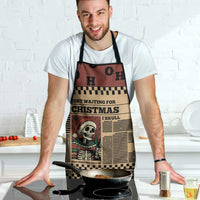Skull Christmas Apron Newspaper Retro Style - Wonder Print Shop