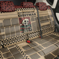 Skull Christmas Back Car Seat Cover Newspaper Retro Style - Wonder Print Shop