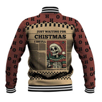 Skull Christmas Baseball Jacket Newspaper Retro Style - Wonder Print Shop