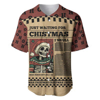 Skull Christmas Baseball Jersey Newspaper Retro Style - Wonder Print Shop