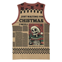 Skull Christmas Basketball Jersey Newspaper Retro Style - Wonder Print Shop