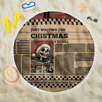 Skull Christmas Beach Blanket Newspaper Retro Style - Wonder Print Shop