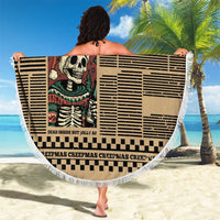 Skull Christmas Beach Blanket Newspaper Retro Style - Wonder Print Shop