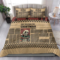 Skull Christmas Bedding Set Newspaper Retro Style - Wonder Print Shop