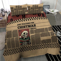 Skull Christmas Bedding Set Newspaper Retro Style - Wonder Print Shop