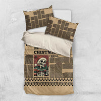 Skull Christmas Bedding Set Newspaper Retro Style - Wonder Print Shop