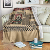 Skull Christmas Blanket Newspaper Retro Style - Wonder Print Shop