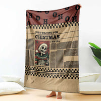 Skull Christmas Blanket Newspaper Retro Style - Wonder Print Shop
