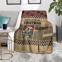 Skull Christmas Blanket Newspaper Retro Style - Wonder Print Shop