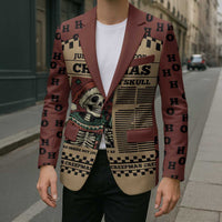 Skull Christmas Blazer Newspaper Retro Style - Wonder Print Shop