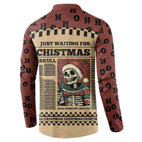 Skull Christmas Button Sweatshirt Newspaper Retro Style - Wonder Print Shop