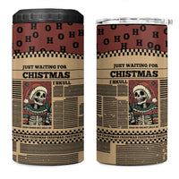 Skull Christmas 4 in 1 Can Cooler Tumbler Newspaper Retro Style - Wonder Print Shop