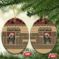 Skull Christmas Ceramic Ornament Newspaper Retro Style - Wonder Print Shop
