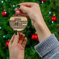 Skull Christmas Ceramic Ornament Newspaper Retro Style - Wonder Print Shop