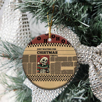 Skull Christmas Ceramic Ornament Newspaper Retro Style - Wonder Print Shop
