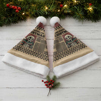 Skull Christmas Santa Hat Newspaper Retro Style - Wonder Print Shop