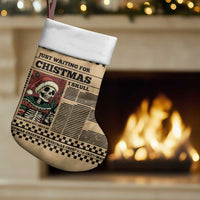 Skull Christmas Stocking Newspaper Retro Style - Wonder Print Shop