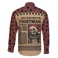 Skull Christmas Family Matching Long Sleeve Bodycon Dress and Hawaiian Shirt Newspaper Retro Style - Wonder Print Shop