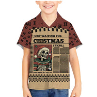 Skull Christmas Family Matching Mermaid Dress and Hawaiian Shirt Newspaper Retro Style - Wonder Print Shop