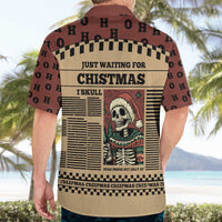 Skull Christmas Hawaiian Shirt Newspaper Retro Style - Wonder Print Shop