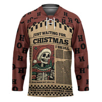 Skull Christmas Hockey Jersey Newspaper Retro Style - Wonder Print Shop