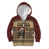 Skull Christmas Kid Hoodie Newspaper Retro Style - Wonder Print Shop