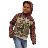 Skull Christmas Kid Hoodie Newspaper Retro Style - Wonder Print Shop