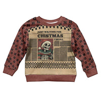 Skull Christmas Kid Ugly Christmas Sweater Newspaper Retro Style - Wonder Print Shop