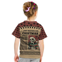 Skull Christmas Kid T Shirt Newspaper Retro Style - Wonder Print Shop