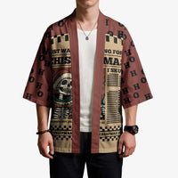 Skull Christmas Kimono Newspaper Retro Style - Wonder Print Shop