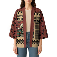 Skull Christmas Kimono Newspaper Retro Style - Wonder Print Shop
