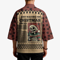 Skull Christmas Kimono Newspaper Retro Style - Wonder Print Shop