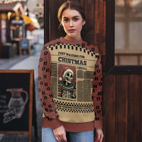 Skull Christmas Ugly Christmas Sweater Newspaper Retro Style - Wonder Print Shop