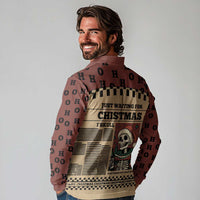 Skull Christmas Long Sleeve Polo Shirt Newspaper Retro Style - Wonder Print Shop