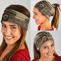 Skull Christmas Neck Gaiter Newspaper Retro Style - Wonder Print Shop