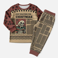 Skull Christmas Pajama Set Newspaper Retro Style - Wonder Print Shop